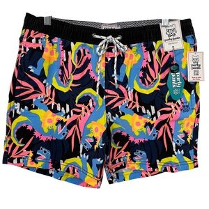 Party Pants Dino Munchies Swim Trunk Shorts 5” Inseam Men’s Large